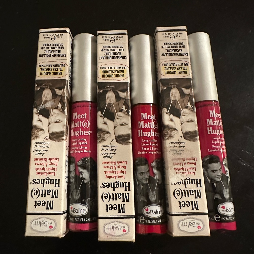 NIB The Balm Cosmetics Meet Matt Hughes liquid lipstick x 3